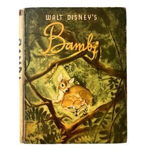 Walt Disney's Vintage Bambi Hardback Book Felix Salten 1941 Simon & Schuster NY